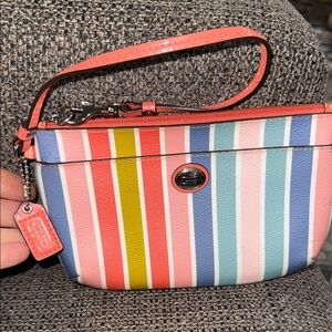 Coach Multicolor Striped Clutch